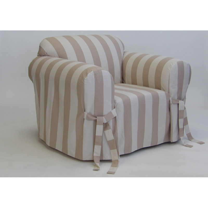 Breakwater Bay Stripe Box Cushion Armchair Slipcover & Reviews Wayfair